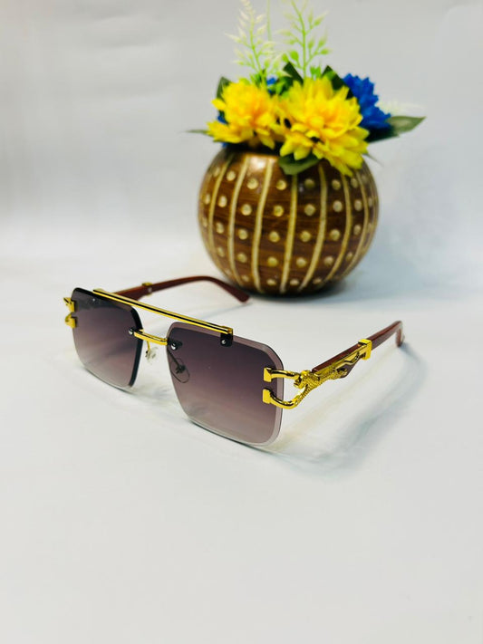 Cheetah Rimless Sunglasses – Bold, Stylish & Modern