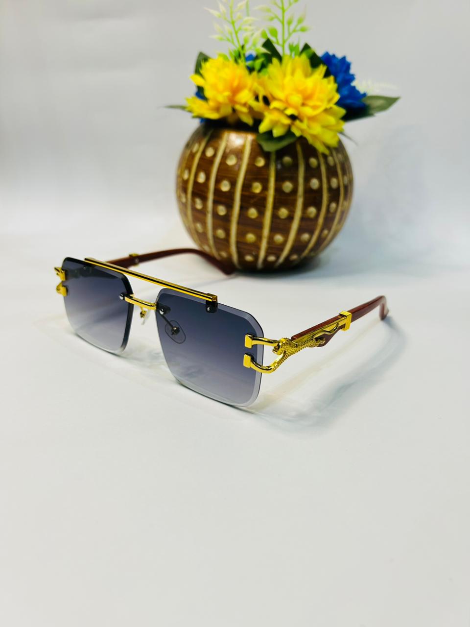 Cheetah Rimless Sunglasses – Bold, Stylish & Modern