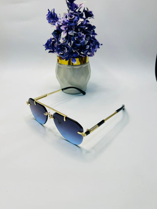Premium Round Shape Rimless Sunglasses S-1171