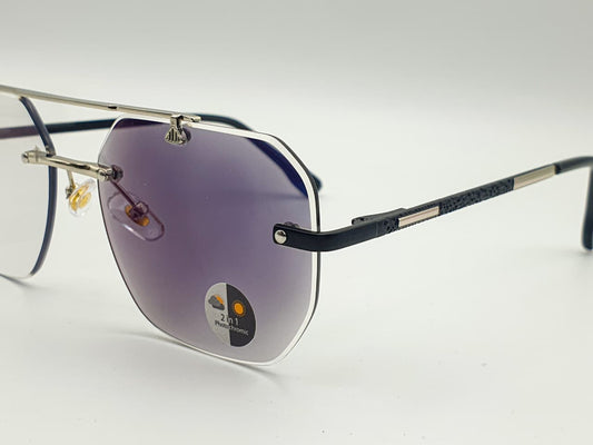 Transition Grey – Rimless Sunglasses