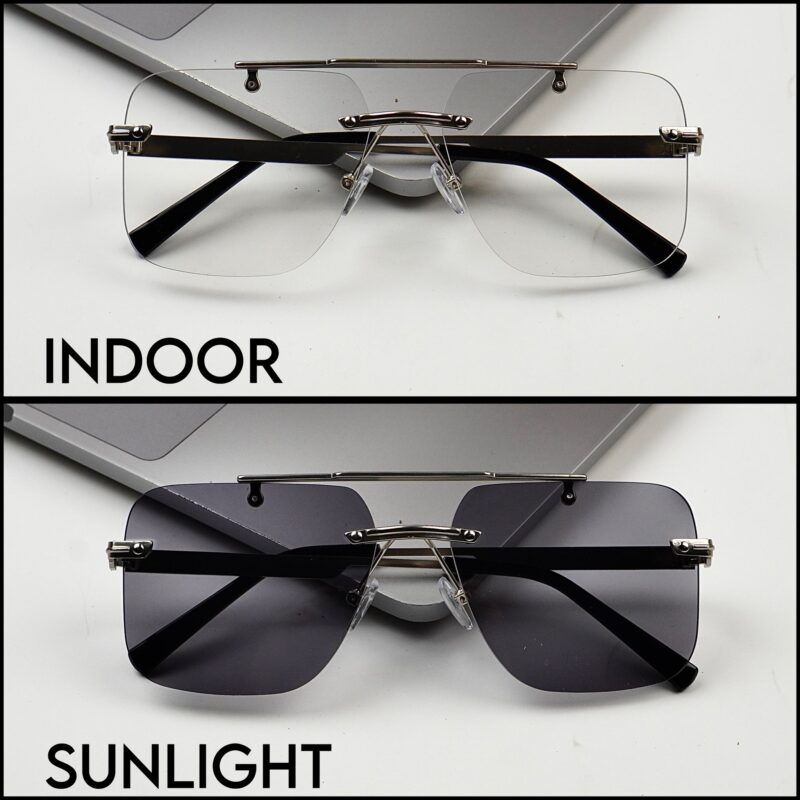 Transition Black – Rimless Sunglasses – S-1138