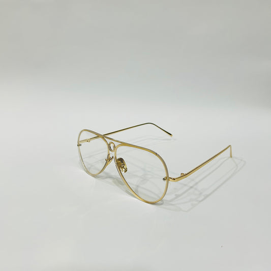 Gold Frame Glasses Transparent Mirrors