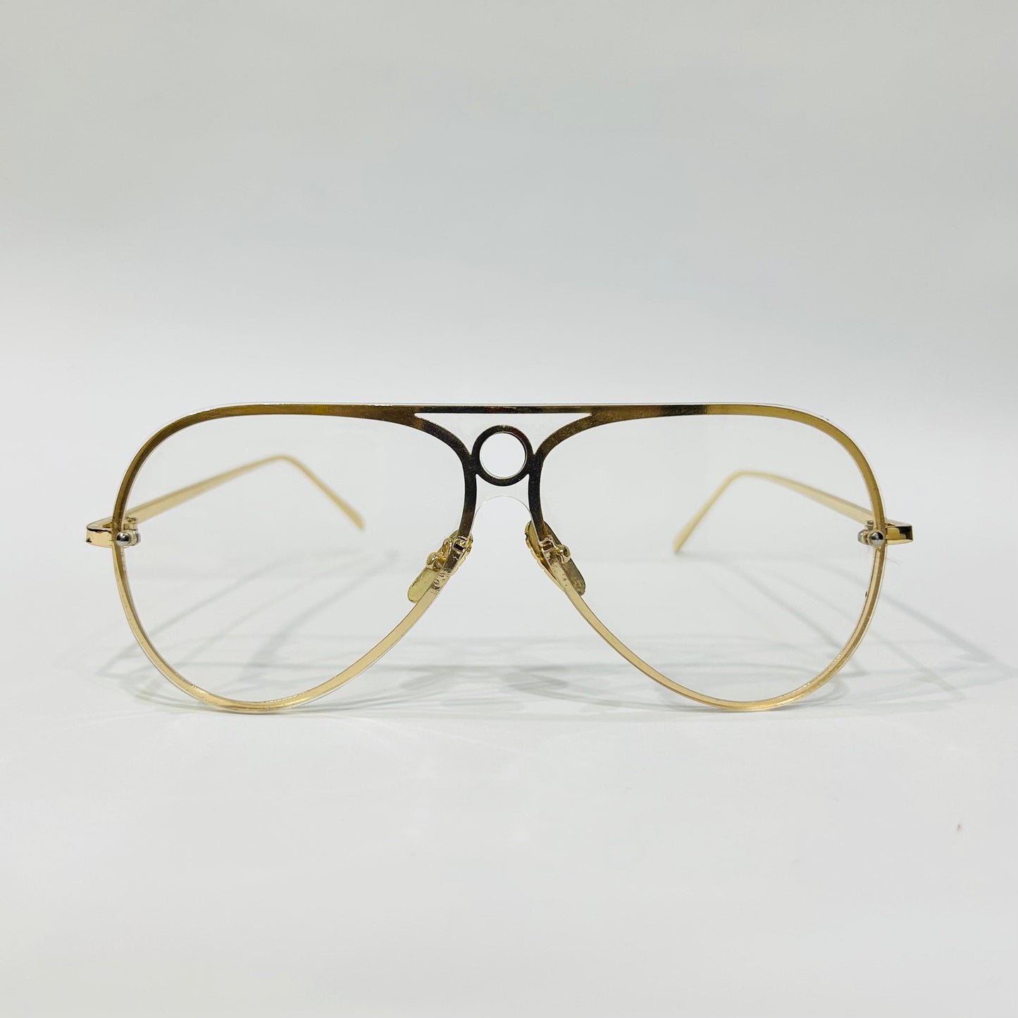 Gold Frame Glasses Transparent Mirrors