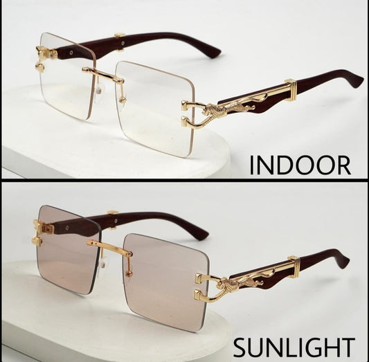 Transition Brown – Rimless Sunglasses – S-1140