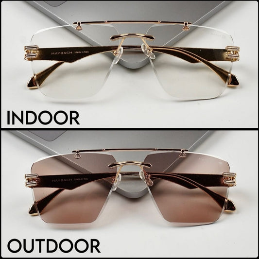 Transition Brown – Rimless Sunglasses – S-1143