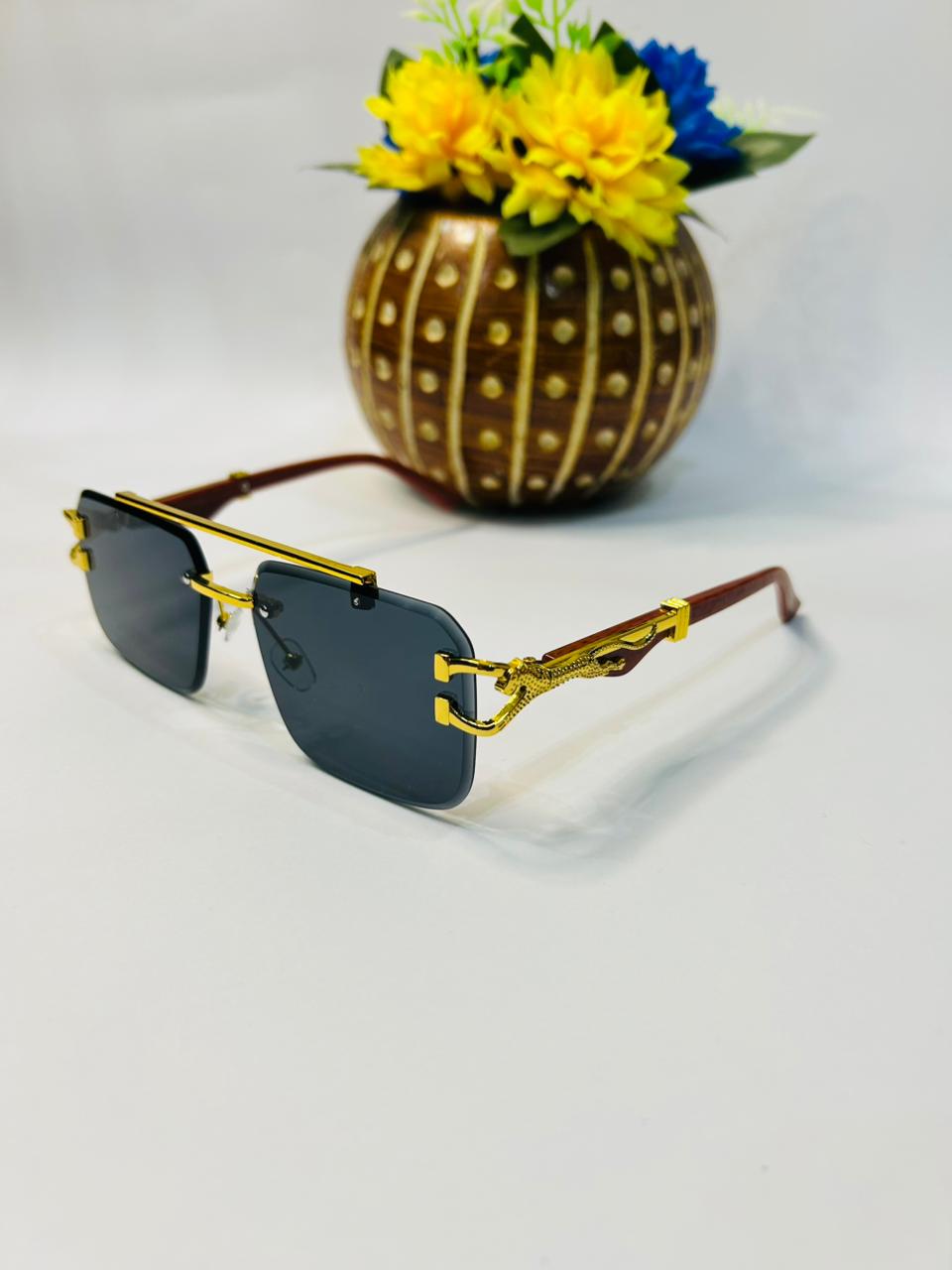 Cheetah Rimless Sunglasses – Bold, Stylish & Modern