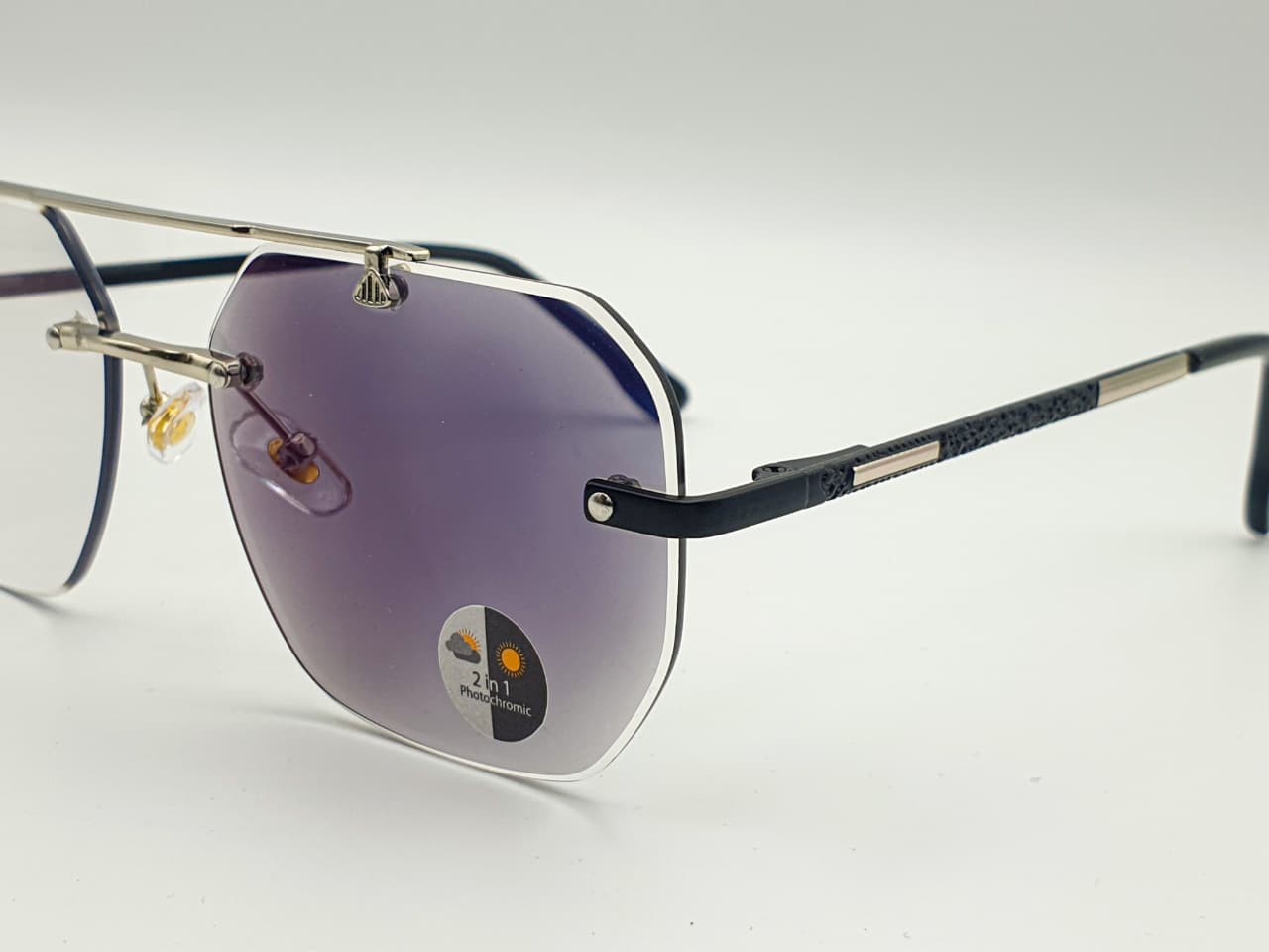 Transition Grey – Rimless Sunglasses