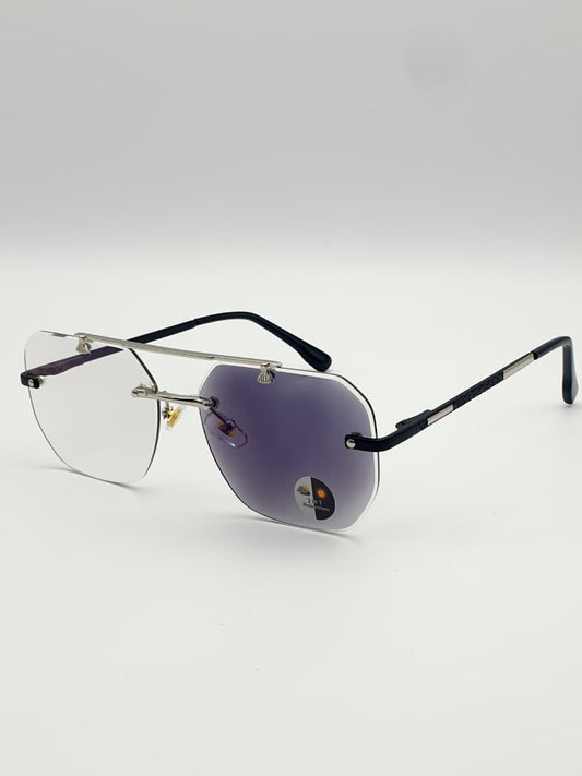 Transition Grey – Rimless Sunglasses