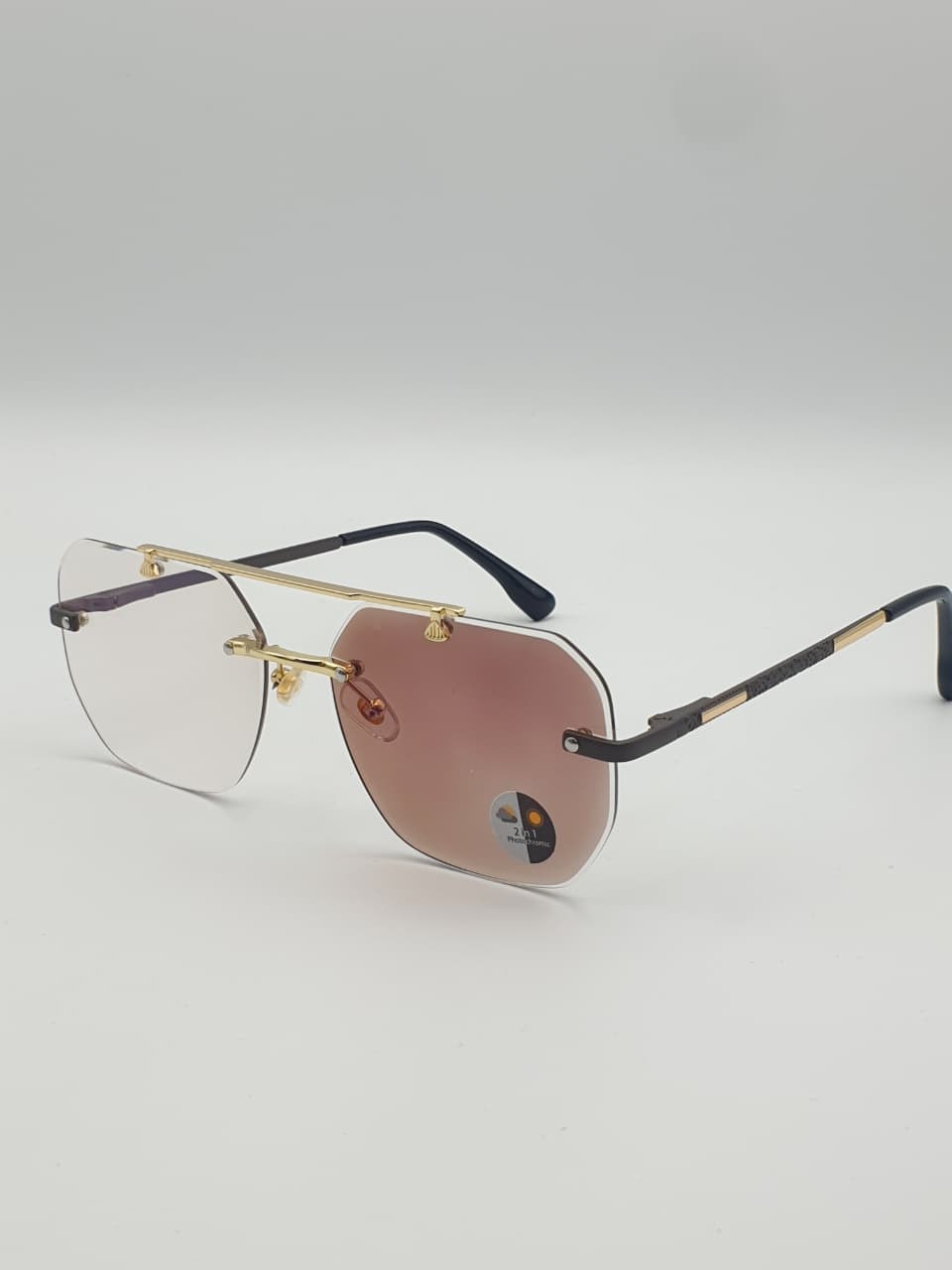Transition Grey – Rimless Sunglasses
