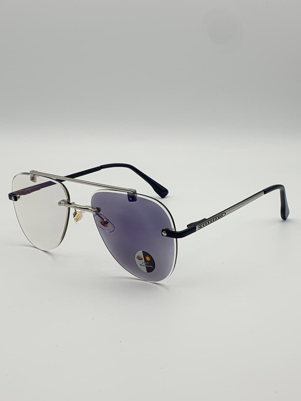 Transition Grey – Rimless Sunglasses