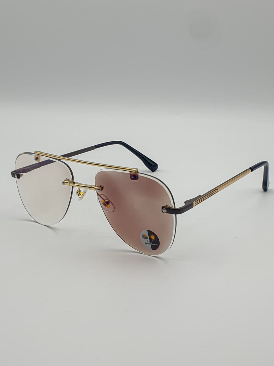 Transition Grey – Rimless Sunglasses