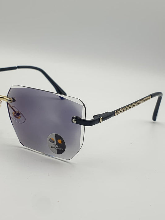 Transition Grey – Rimless Sunglasses