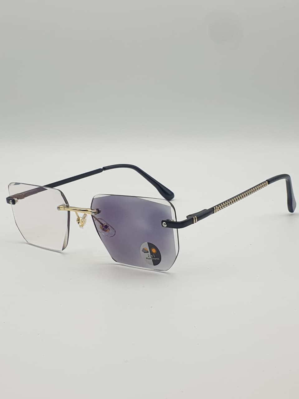 Transition Grey – Rimless Sunglasses