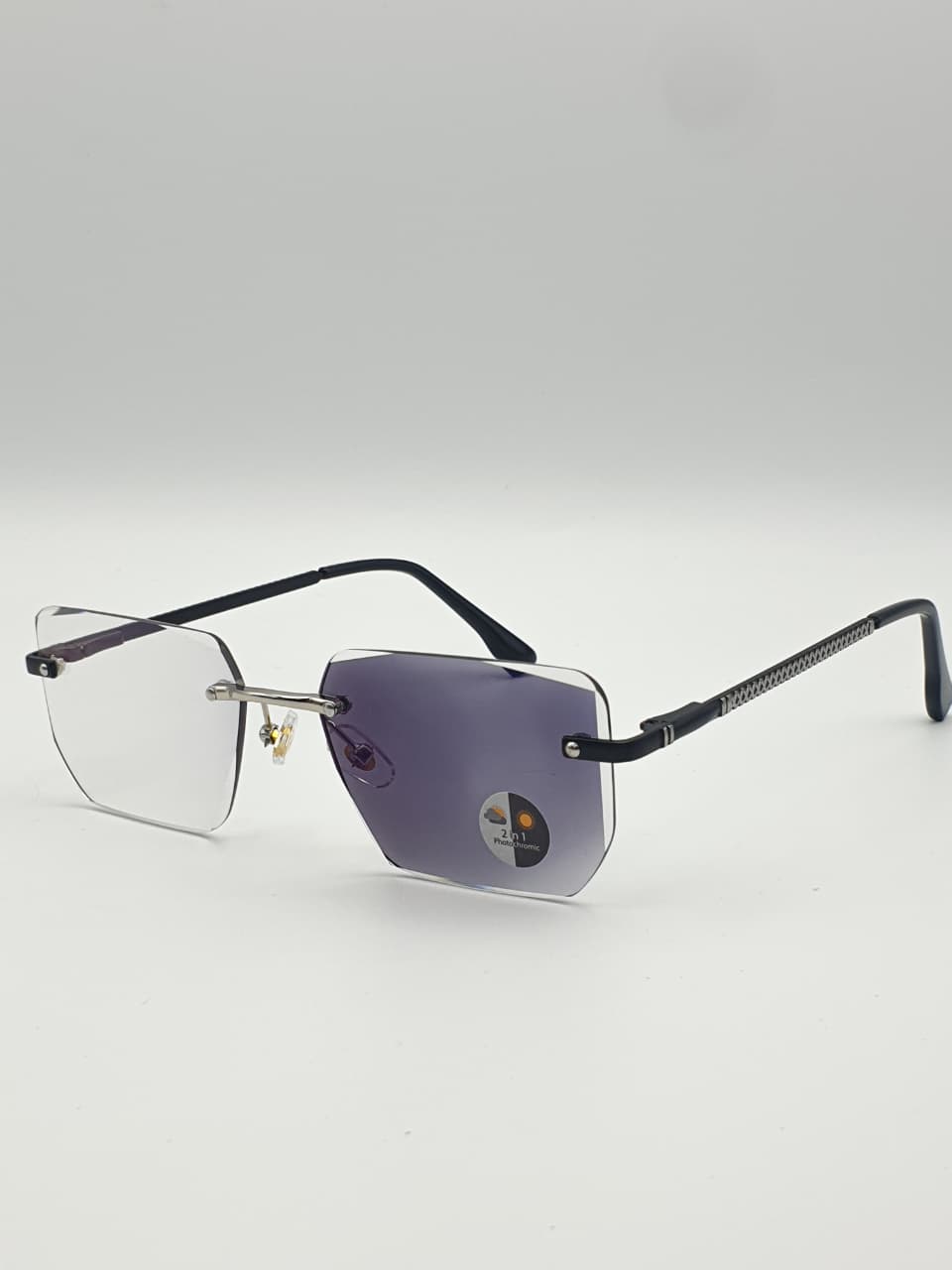 Transition Grey – Rimless Sunglasses