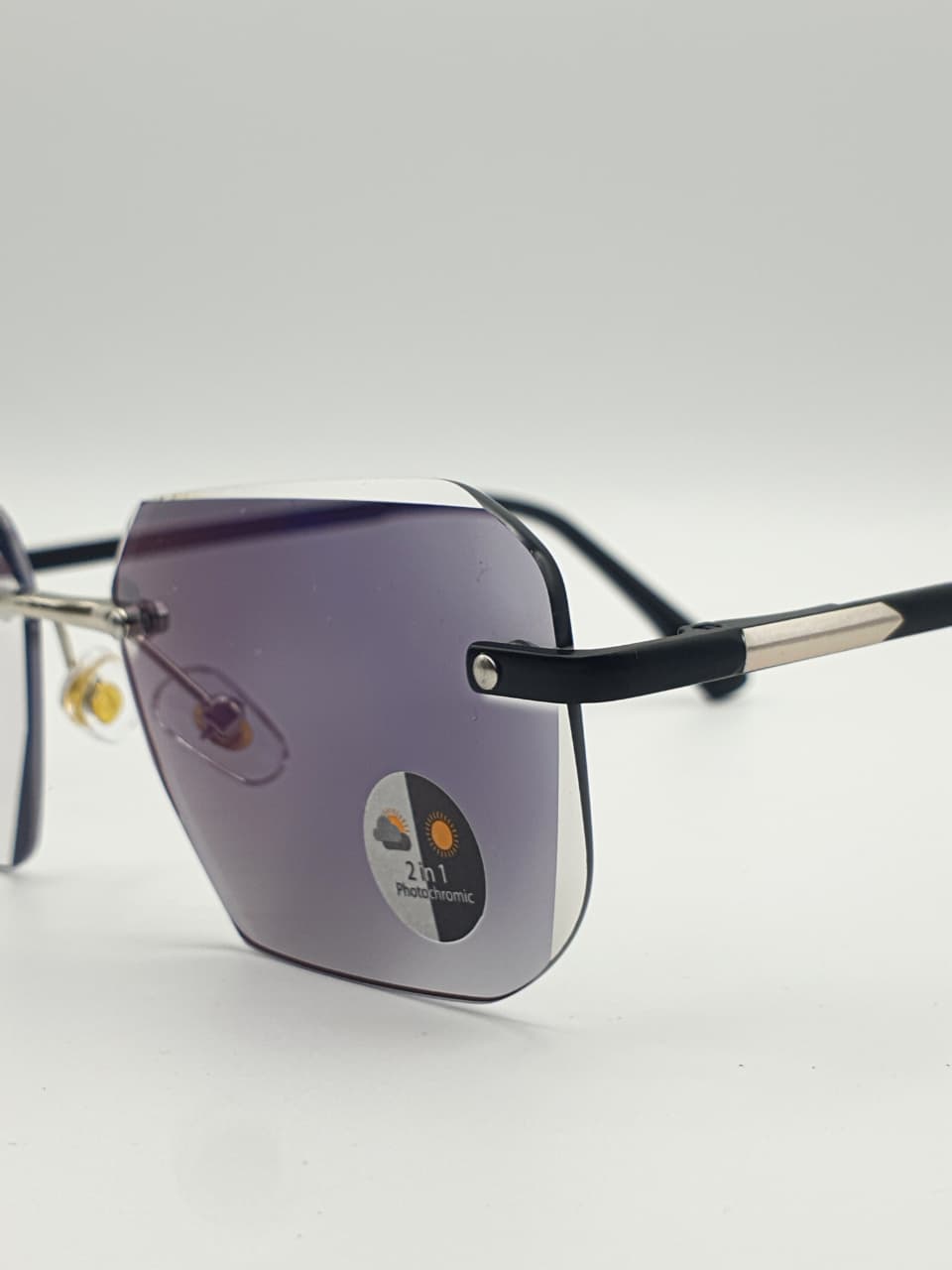 Transition Grey – Rimless Sunglasses
