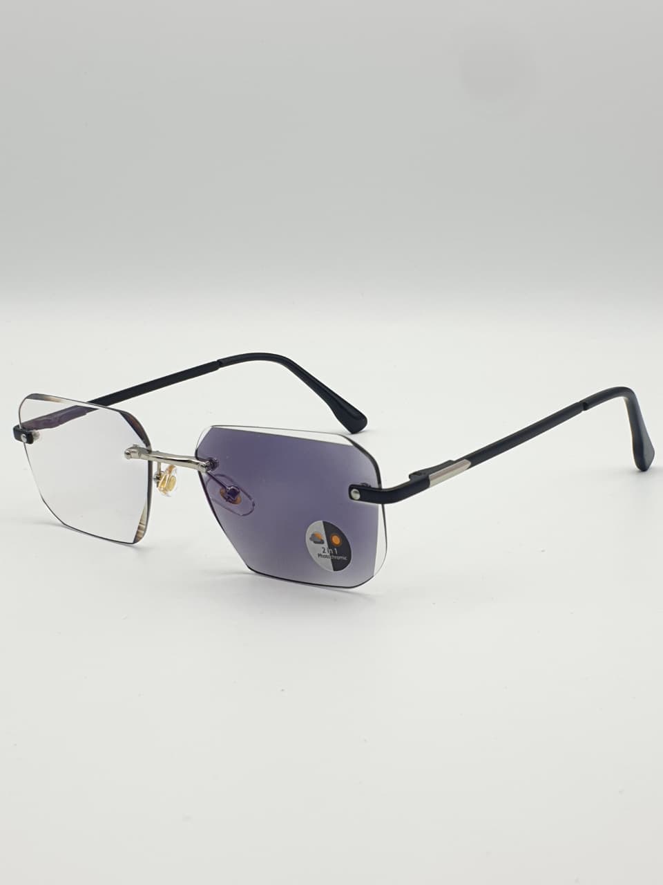 Transition Grey – Rimless Sunglasses