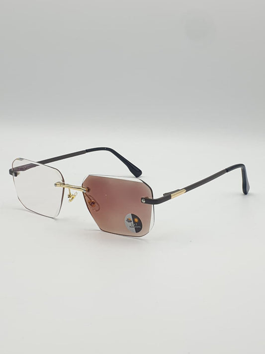Transition Grey – Rimless Sunglasses