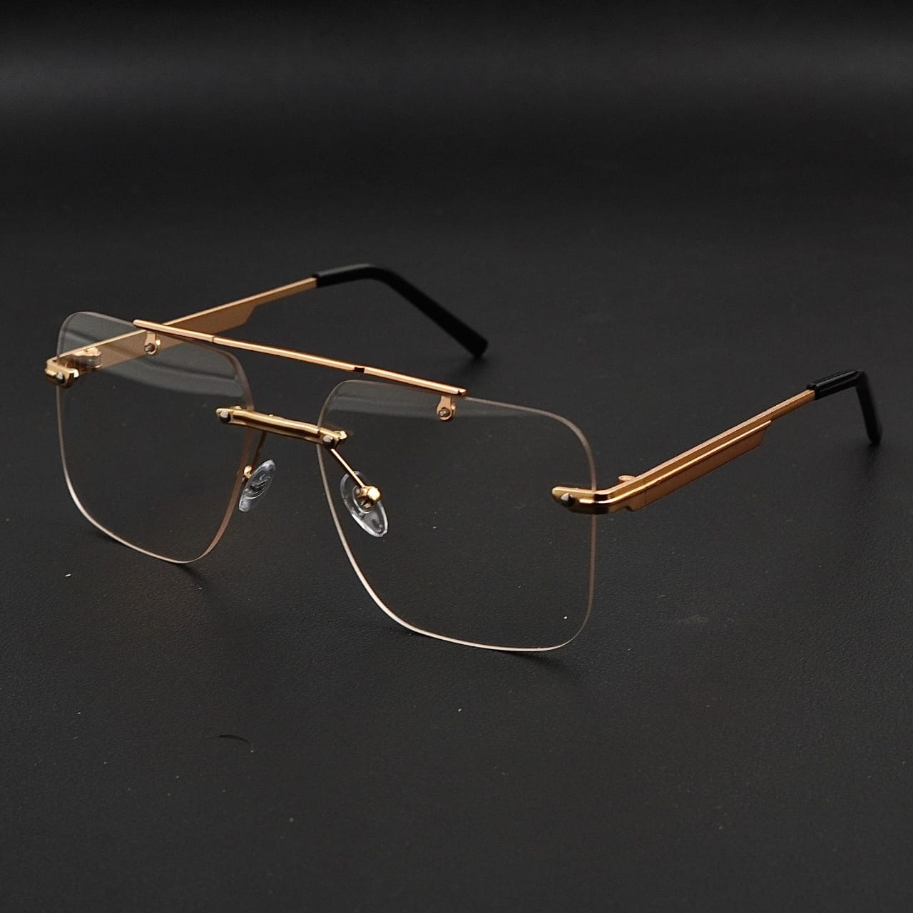 Transition Black – Rimless Sunglasses – S-1139