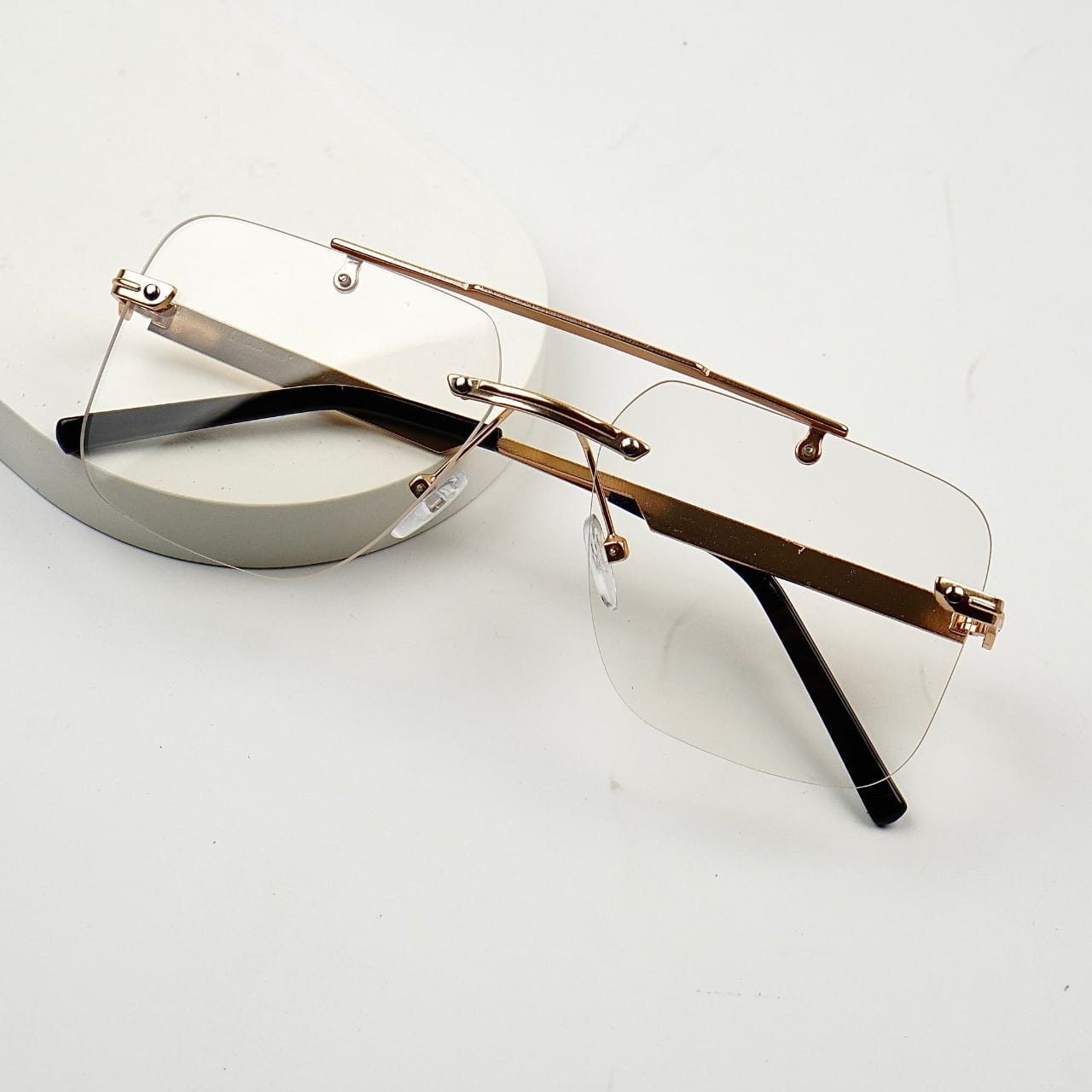 Transition Brown – Rimless Sunglasses – S-1139
