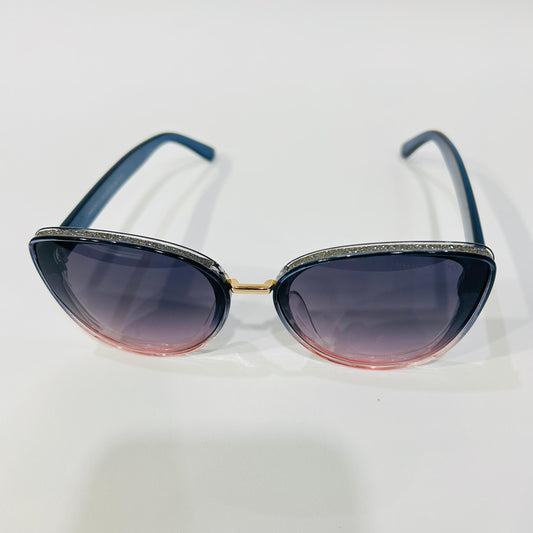 Elegant Black & Grey Diamond-Studded Eyewear-Trendy Glasses For Girls